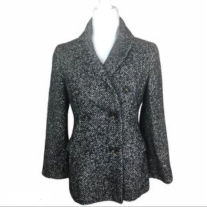 TALBOTS Double-Breasted Wool Tweed Blazer Jacket
